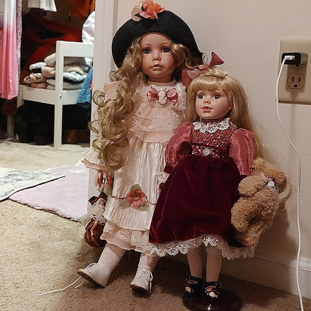 Set of limited edition victorian collection porcelain dolls or individual.